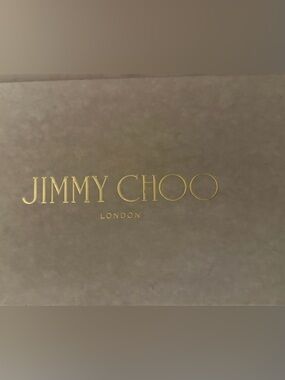 Jimmy Choo Gold Logo on Taupe Box